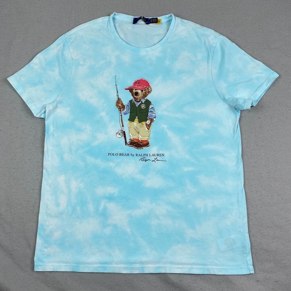 Polo Ralph Lauren Other - Ralph Lauren Polo Bear Fishing Shirt Men XL Blue Tie Dye fisherman Outdoor